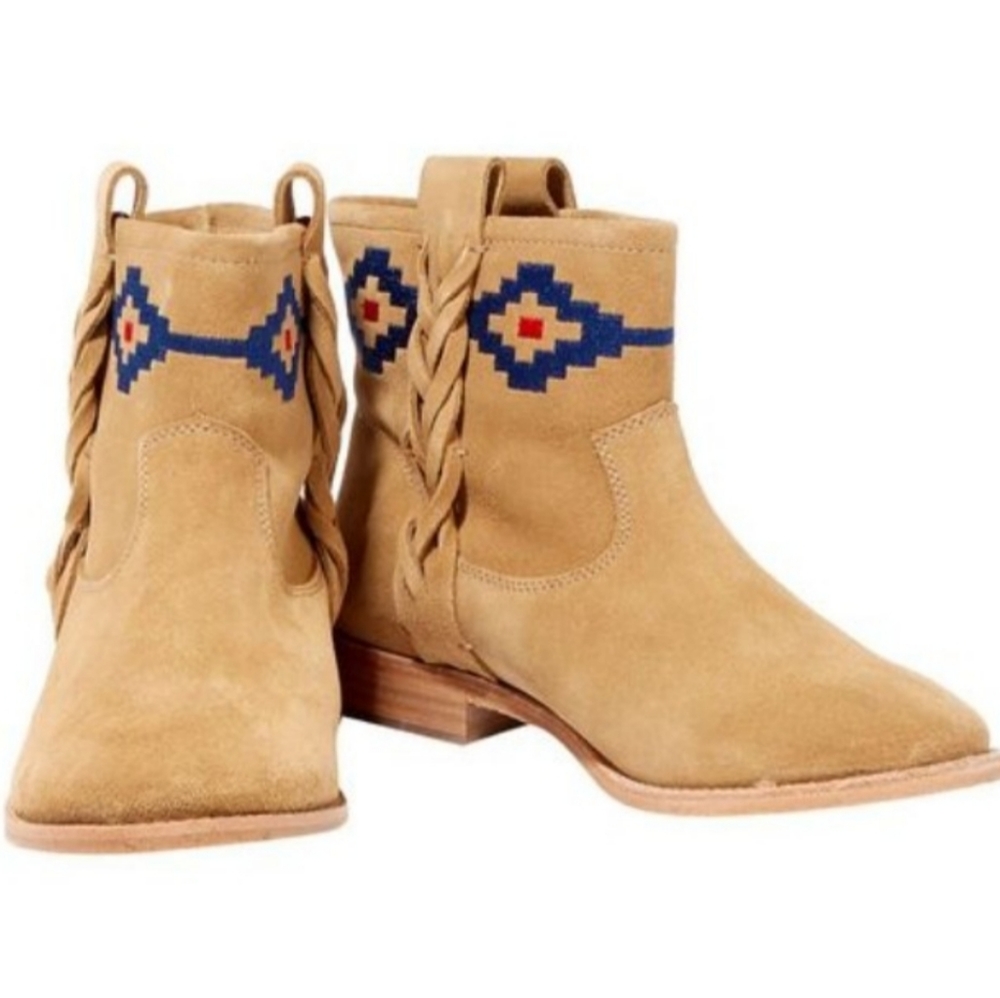 Soludos Braided Embroidered Santa Fe Booties NWOT